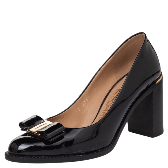 Salvatore Ferragamo Shoes - Ferragamo Vera bow block heel pump size 9.5